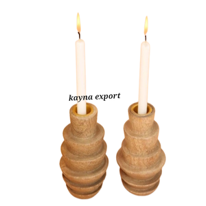 Décorations de Noël écologiques en bois naturel faites à la main, porte-bougie, forme fantaisie, logo personnalisé, décoration de la maison, vaisselle - Product Image 2