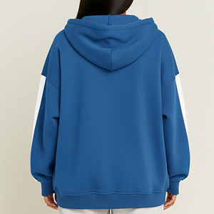 Nouveau sweat à capuche pour femme tendance d'hiver 500 Gsm avec fermeture éclair, coupe ample et confortable, logo brodé 3D personnalisé - Product Image 2