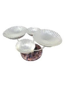 Cuenco de pieza central con base de resina para el hogar, hotel y restaurante, cuenco para servir nueces de chocolate, cuenco de latón redondo de Color plateado - Product Image 5