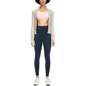 Veste de yoga légère pour femmes, fermeture éclair intégrale, haut extensible, vêtements de sport doux, entraînement athlétique, mélange de nylon et de spandex confortable - Product Image 3