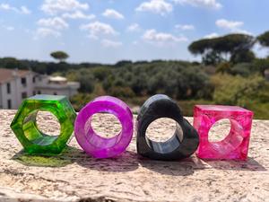 Anneaux de serviette en résine, restaurant, mariage, fête, décoration de table, fabrication artisanale, anneaux de serviette en résine personnalisés - Product Image 3