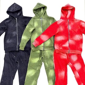 Ensemble de survêtement pour homme de haute qualité personnalisé, effet délavé, sweat-shirt et pantalon de survêtement, doublure en molleton 100% coton - Product Image 4