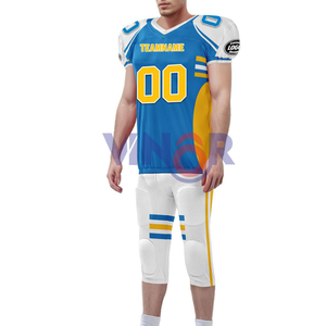 Uniformes de fútbol americano de poliéster 100% personalizados para equipos juveniles conjunto de compresión deportes atléticos cortos ropa en blanco impresa - Product Image 4