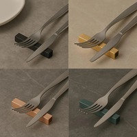 Vente en gros de couverts en cuivre Set de couverts argenterie en acier inoxydable finition miroir Set de couverts fourchette cuillère Couverts pour vaisselle