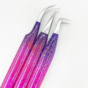 แหนบต่อขนตาสแตนเลสคุณภาพพรีเมียม ผลิตด้วยมือจาก Somofy Enterprises ด้ามจับเรียบ ปลายเพชร - Product Image 3