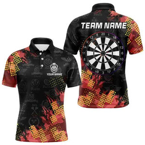 Polos de talla grande para hombre, polos de manga corta con nombre de equipo personalizado de talla grande, camisetas holgadas informales con botones de solapa - Product Image 2