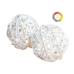 Pièce décorative en boule de rotin naturel fait à la main pour les événements de vacances ou l'affichage à la maison - Product Image 4