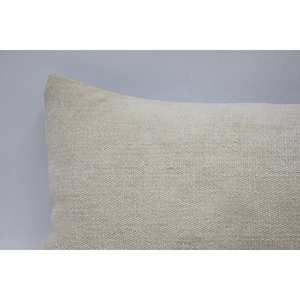 Beige Chinoiserie bordado 12x36 pulgadas almohada de lana Toile acento Vintage Floral hojas cuadradas patrón copetudo para sofá ropa de cama - Product Image 2