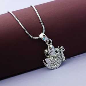 OM AUM Ohm Ganesh Pendentif Chaîne Collier Inde Spirituel Bonne Chance CZ Bijoux Cadeau pour Homme Femme - Product Image 1