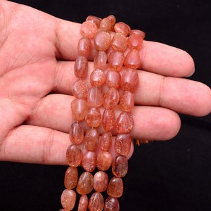 AAA + Sunstone 7x9mm-8x11mm Cuenta DE PEPITA ovalada Lisa Piedra solar natural Fiery Cuentas de piedras preciosas semipreciosas para la fabricación de joyas - Product Image 6