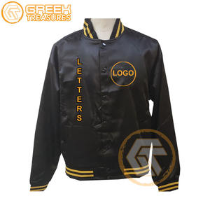 Personalizado Alpha Satin bordado Varsity Jacket Fraternity alta calidad transpirable griego Apparels Phi hombres chaquetas al por mayor - Product Image 1