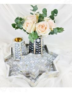 Natural Bone and Mother of Pearl Resin Inlay Tray Set Ideal for <b>Eid</b> Ramadan <b>Gifts</b> and Special Return <b>Gift</b> <b>Ideas</b> - Product Image 3