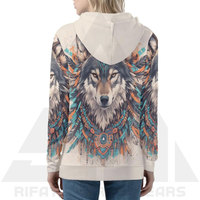Sweat-shirt en molleton premium pour femme, motif loup vintage Alpha Midnight, sublimation, imprimé animal classique, streetwear éco-responsable