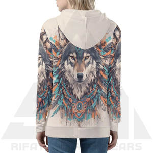 Sudadera con Capucha de Forro Polar Premium para Invierno, Diseño Vintage de Lobo Alfa de Medianoche, Estampado Animal Clásico para Mujer, Ropa Urbana Ecológica - Product Image 4
