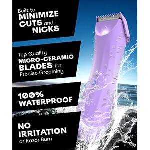 Tondeuse corporelle sans fil 100 % étanche pour femme, utilisation humide/sèche, sans coupures, lames en acier inoxydable remplaçables, alimentation USB - Product Image 3