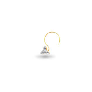 Bedazzling Bloom Moissanite <b>Nosepin</b>-14k Yellow Gold Body Jewelry for Wedding Engagement & Gift - Product Image 4
