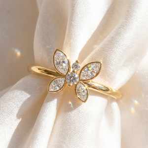 แหวนเพชรทรงมาร์คีส์ VVS เพาะเลี้ยงในห้องปฏิบัติการ รับรองโดย IGI แหวนทองคำขาว 14K ประดับผีเสื้อ แหวนแต่งงานสำหรับผู้หญิง เครื่องประดับชั้นดี - Product Image 2