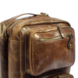 New Design <b>Men</b> Casual Vintage <b>Leather</b> <b>Backpack</b> Bag Genuine <b>Leather</b> Made Travel <b>Backpack</b> for <b>Men</b> - Product Image 4