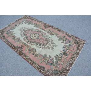 พรมตุรกีวินเทจคลาสสิกสีเบจ6.7ft x 3.8ผ้าขนแกะเย็บปะติดปะต่อกันสี่เหลี่ยมผืนผ้าลายทางสำหรับห้องนั่งเล่น - Product Image 2