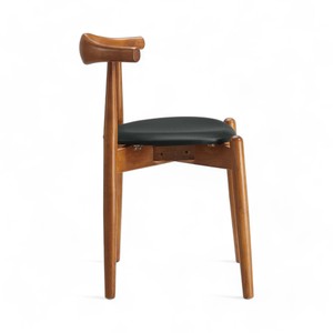 เก้าอี้รับประทานอาหารไม้สักสไตล์นอร์ดิกเฟอร์นิเจอร์ร้านอาหารทันสมัยพร้อมผ้าหุ้มเบาะหรือหนังสำหรับใช้ในร้านกาแฟกลางแจ้ง - Product Image 4