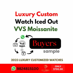 Full White Iced Out VVS Moissanite Diamond Watch Luxury Customize Hip Hop Mechanical Watch With GRA Certification