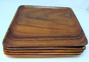 PLATEAU DE SERVICE HOT HOTEL CUISINE SALON Dessous de verre à café Plateau de service alimentaire Plateau ovale en bois d'acacia - Product Image 4