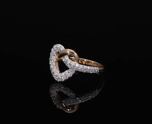 14K Solid Gold Heart <b>Infinity</b> Ring Round Cut Original Moissanite Diamond Pave Engagement for Wedding Anniversary or Party Gift - Product Image 2