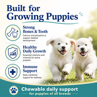 Comprimés de calcium pour la croissance des chiots, saveur poulet, développement osseux des animaux de compagnie, supplément multivitaminé, OEM