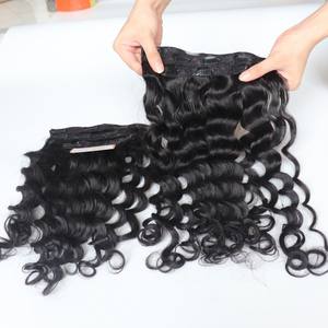 Vente en gros d'extensions de cheveux humains 100% bruts non transformés couleur Remy Clip-in vendeurs de cheveux vierges de haute qualité - Product Image 4