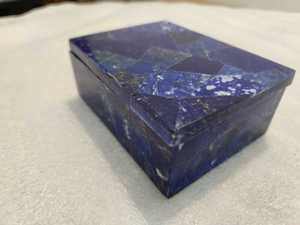 <b>Lapis</b> <b>Lazuli</b> Gemstone Inlay Rectangle Marble Box for <b>Ring</b> Storage Paper Jewelry Boxes Stone Inlay Gift Giving - Product Image 2
