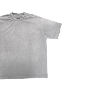 Blank Vintage Custom Knitted <b>Polyester</b> / Cotton 200gsm Oversized Acid Wash <b>Men</b> <b>T</b>-<b>Shirt</b> Anti-Pilling - Product Image 4