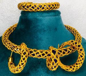 Expédition en 24 heures, collier africain en or 18 carats plaqué or, pour femmes, cadeaux de mariage - Product Image 1