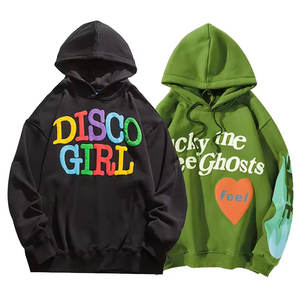 Men's New Fashion Autumn Winter <b>White</b> <b>Hoodie</b> Long Sleeve Casual Blouse Embroidered Technique Loose Fit Solid Color Street Style - Product Image 1