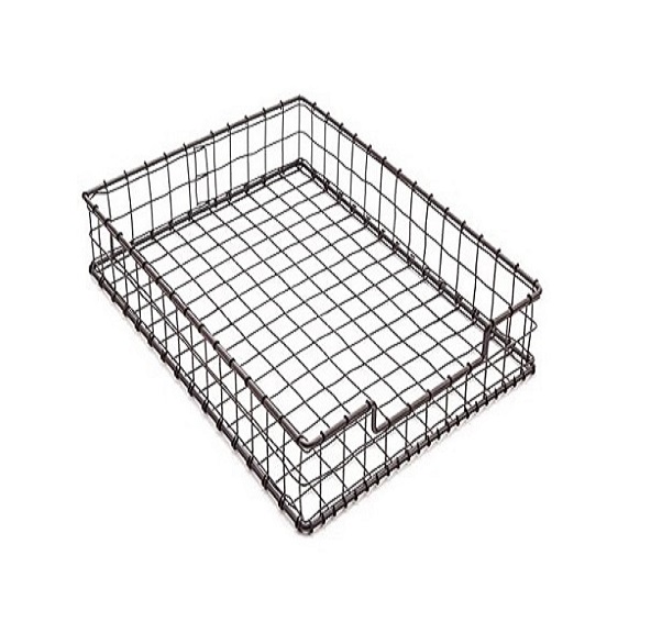 Storage Baskets New Modern Home Mesh Food Clothes Pantry Bathroom Tabletop Organizer Black Kitchen Metal Wire Storage Baskets