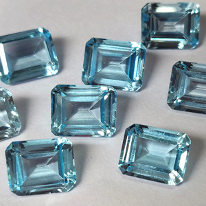 พลอยโทแพซสีฟ้าท้องฟ้าธรรมชาติขนาด9X11มม. ตัดเป็นรูปแปดเหลี่ยม-หลวมท้องฟ้าสีฟ้าบุษราคัมทรงแปดเหลี่ยม - Product Image 1