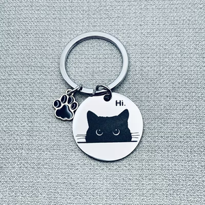 מחזיק מפתחות מתכת לוגו/טקסט מותאם אישית חריטת מחזיק מפתחות מחזיק מפתחות רגיל מחזיק מפתחות 2D/3D מחזיק מפתחות מותאם אישית מצויר סִגְנוֹן מתנות - Product Image 3