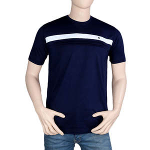 Camiseta de Cuello Redondo para Hombre - Azul Marino - Azul Marino/Azul - Product Image 2