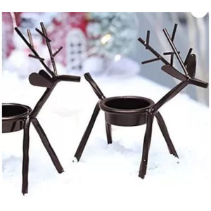 Metal Iron Black Reindeer Candle <b>Holder</b> Christmas Decorative Candle <b>Tealight</b> Candlestick Candle <b>Holder</b> in Reasonable Price - Product Image 1