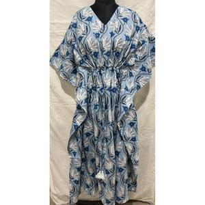 Kaftan long imprimé Jaipuri, élégant cache-maillot de bain pour femmes - Product Image 1