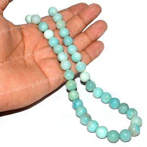 ลูกปัดคริสโซเพรสทรงกลมขนาด 6 มม. สีฟ้า สำหรับทำเครื่องประดับ สร้อยข้อมือ และงานประดิษฐ์มาลา - Product Image 2