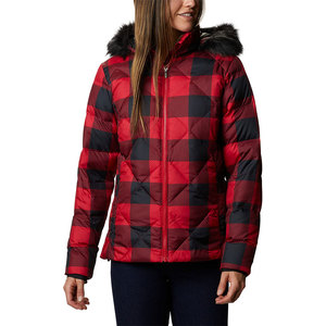 Veste d'hiver matelassée pour femmes en gros, veste chaude en satin à capuche, manteau rembourré en coton fin, imprimé en cuir de mouton, respirant, imperméable - Product Image 1