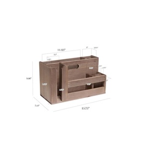 Organizador de cocina decorativo Caddy de madera de mango de lujo para almacenamiento de vajilla y cubiertos para uso de oficina-Diseño OEM - Product Image 3