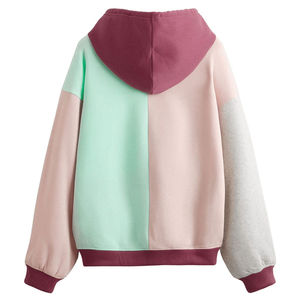 Sudaderas con capucha para mujer superventas nueva moda 100% algodón Unisex de talla grande ropa de invierno de punto diseños personalizados empalme con capucha - Product Image 2