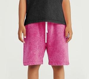 Personalizado en blanco sudor corto cordón lavado con ácido bordes crudos Vintage liso francés Terry algodón polar Jogger deportes lavado pantalones cortos para hombre - Product Image 4