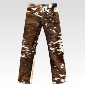 Top Trending Product Pantalones de cuero de vaca hechos a medida Mejor precio Pantalones de cuero de vaca de etiqueta privada para hombres - Product Image 2