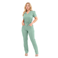 Ensemble de Blouse et Tunique Médicale XL pour Femme de Haute Qualité, Confortable et Respirant, 72% Polyester Rayonne Spandex, Uniformes Hospitaliers