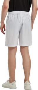 กางเกงขาสั้นกีฬาผู้ชายแบบลำลองสั่งทำ OEM ผ้าแคนวาส เอวยางยืด ระบายอากาศ แห้งเร็ว เหมาะสำหรับออกกำลังกาย วิ่ง ฟิตเนส สีดำล้วน - Product Image 3