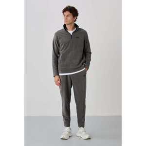 Conjunto Deportivo Informal para Hombre Carol 85226, Diseño Ligero de Felpa Gris Oscuro - Product Image 3