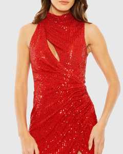 Vestido con recorte y patrón de cristal decoración malla de tul para bodas fiestas Proms cóctel reuniones - Product Image 1