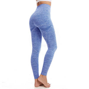 Women's Customizable High-Waist Fitness <b>Leggings</b> Solid <b>Pattern</b> Design Spandex/Polyester Elastic Waist for Yoga - Product Image 5